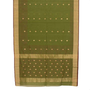 Green Hand Block Printed Chanderi Saree 10030043