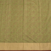 Green Hand Block Printed Chanderi Saree 10030043