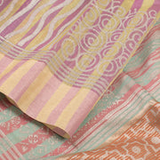 MultiColour Hand Block Printed Chanderi Saree 10049147