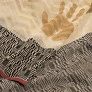 Beige Hand Block Printed Chanderi Saree 10049151