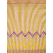 Yellow Hand Block Printed Chanderi Saree 10049152