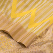Yellow Hand Block Printed Chanderi Saree 10049152