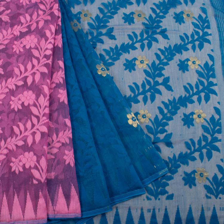 Handloom Jamdani Style Cotton Saree 10038113