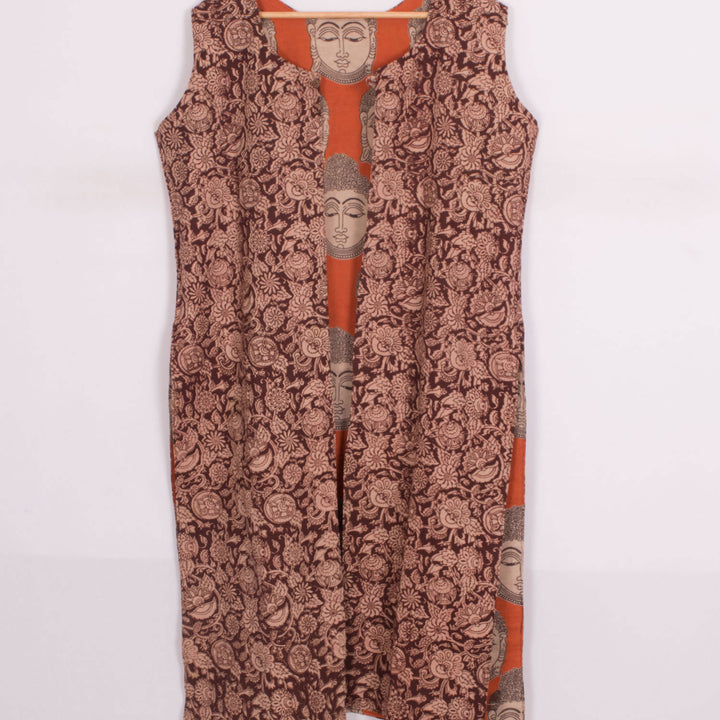 Handcrafted Printed Kalamkari Cotton Reversible Jacket 10016061