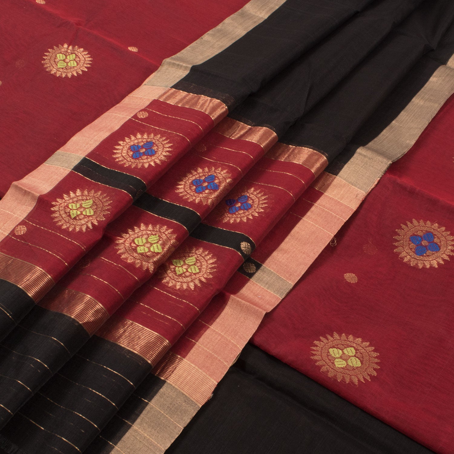 Shibori Printed Chanderi Silk Suit Material - Srishti Textile