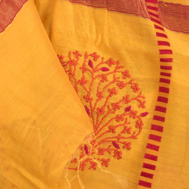 Chikankari Embroidered Maheshwari Silk Cotton Dupatta 10045833