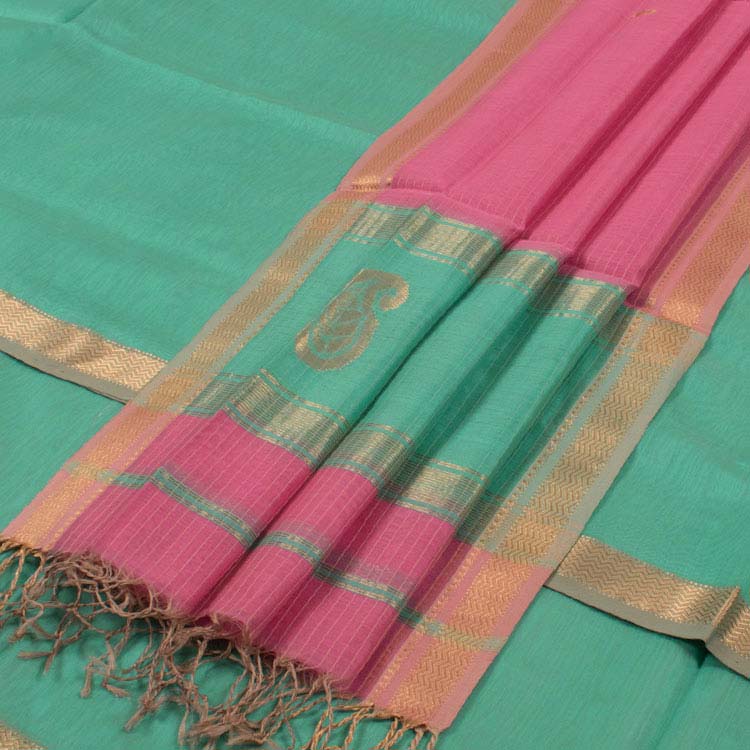 Handloom Maheshwari Silk Cotton 2 pc Salwar Suit Material 10049099