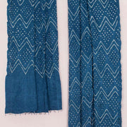 Handcrafted Blue Bandhani Mulberry Silk Dupatta 10038054