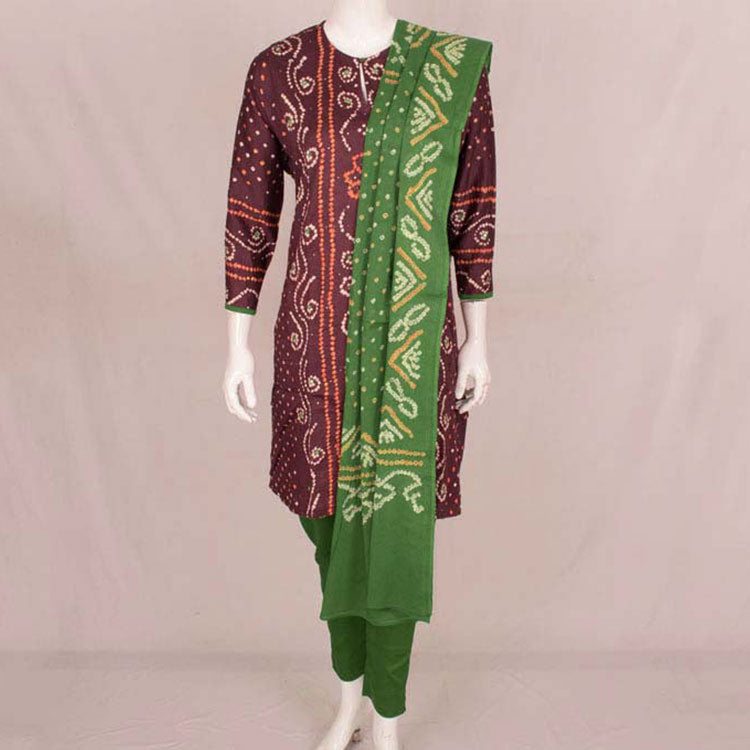 Handcrafted Bandhani Cotton Kurta Set 10047065