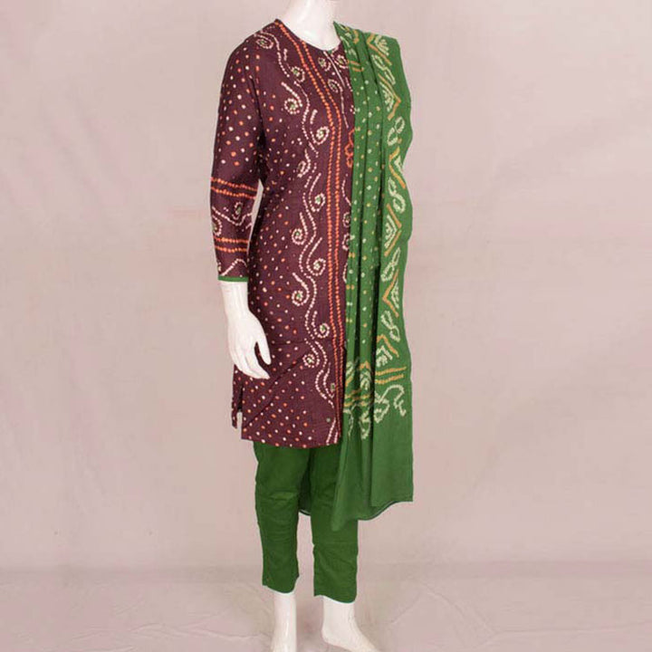 Handcrafted Bandhani Cotton Kurta Set 10047065