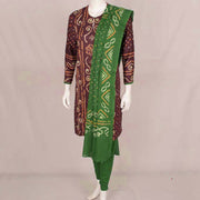 Handcrafted Bandhani Cotton Kurta Set 10047066