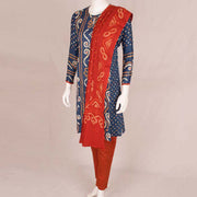 Handcrafted Bandhani Cotton Kurta Set 10047067