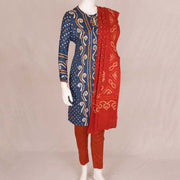 Handcrafted Bandhani Cotton Kurta Set 10047067