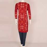 Handcrafted Bandhani Cotton Kurta Set 10047070