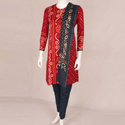 Handcrafted Bandhani Cotton Kurta Set 10047070