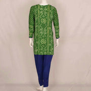 Handcrafted Bandhani Cotton Kurta Set 10047073