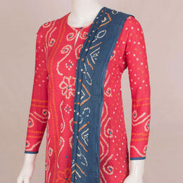 Handcrafted Bandhani Cotton Kurta Set 10047075