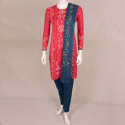 Handcrafted Bandhani Cotton Kurta Set 10047075