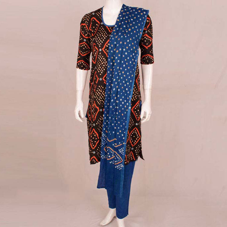 Handcrafted Bandhani Cotton Kurta Set 10047076