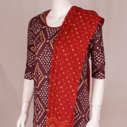 Handcrafted Bandhani Cotton Kurta Set 10047078