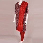 Handcrafted Bandhani Cotton Kurta Set 10047078