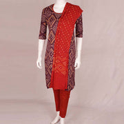 Handcrafted Bandhani Cotton Kurta Set 10047078