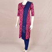 Handcrafted Bandhani Cotton Kurta Set 10047080
