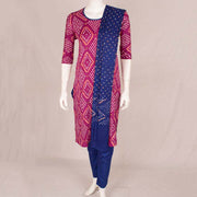Handcrafted Bandhani Cotton Kurta Set 10047080