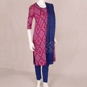 Handcrafted Bandhani Cotton Kurta Set 10047080