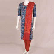 Handcrafted Bandhani Cotton Kurta Set 10047082