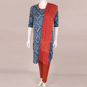 Handcrafted Bandhani Cotton Kurta Set 10047083