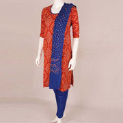 Handcrafted Bandhani Cotton Kurta Set 10047086
