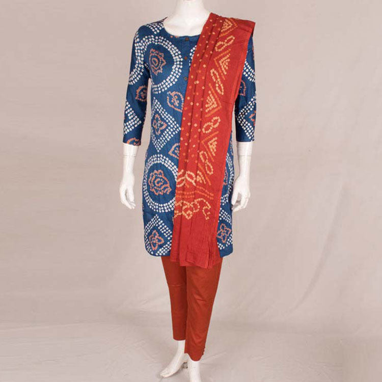 Handcrafted Bandhani Cotton Kurta Set 10047090
