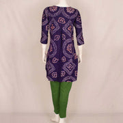Handcrafted Bandhani Cotton Kurta Set 10047092