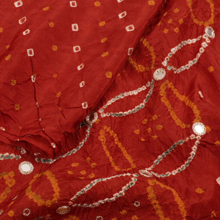 Handcrafted Bandhani Silk Kurta Material 10045070