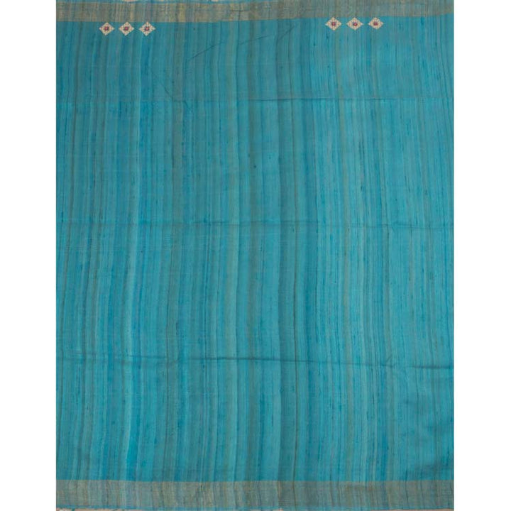 Handloom Kutchi Embroidered Tussar Silk Saree 10024359