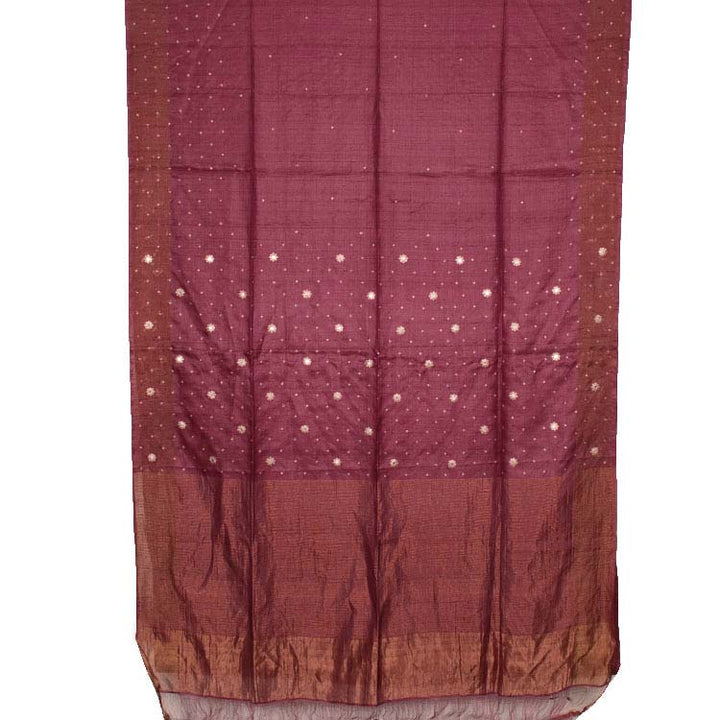 Handloom Sequin Embroidered Tussar Silk Saree 10034888