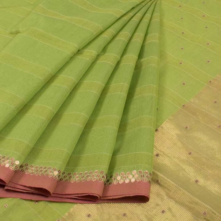 Chanderi Silk Cotton Sequin Embroidered Saree 10037248