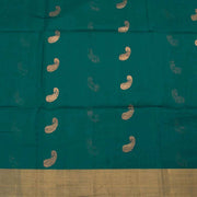 Green Handwoven Chanderi Saree 10042237