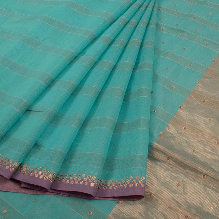 Chanderi Silk Cotton Sequin Embroidered Saree 10042251