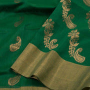Green Handwoven Chanderi Saree 10042252