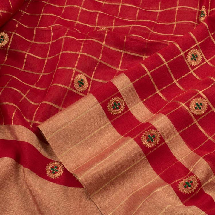 Handwoven Chanderi Silk Cotton Saree 10042254