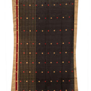Black Handwoven Chanderi Saree 10042257