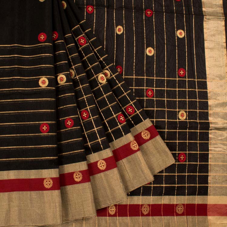 Handwoven Chanderi Silk Cotton Saree 10042257