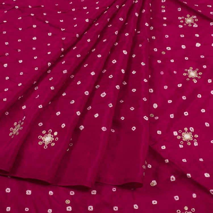 Bandhani Mulberry Silk Sequin Embroidered Saree 10044272