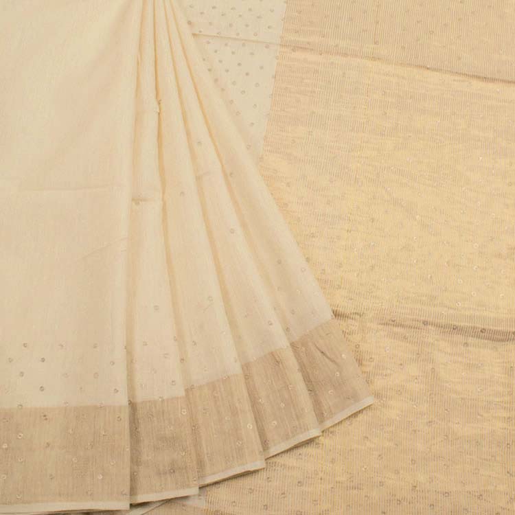Handloom Sequin Embroidered Tussar Silk Saree 10046894