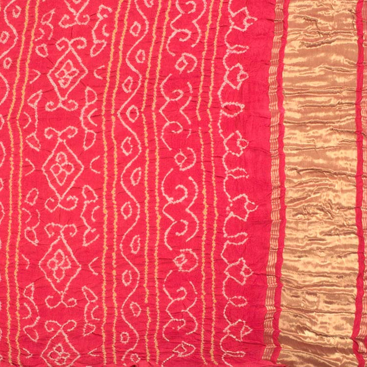 Handcrafted Bandhani Gajji Silk Saree 10049889