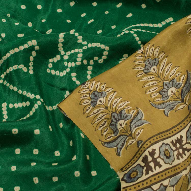 Handcrafted Bandhani Gajji Silk Saree 10049895