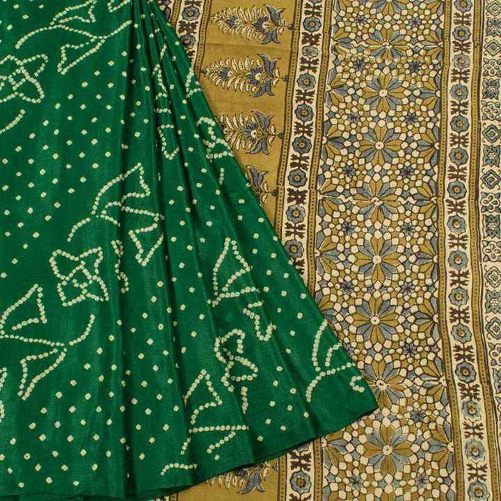 Handcrafted Bandhani Gajji Silk Saree 10049895