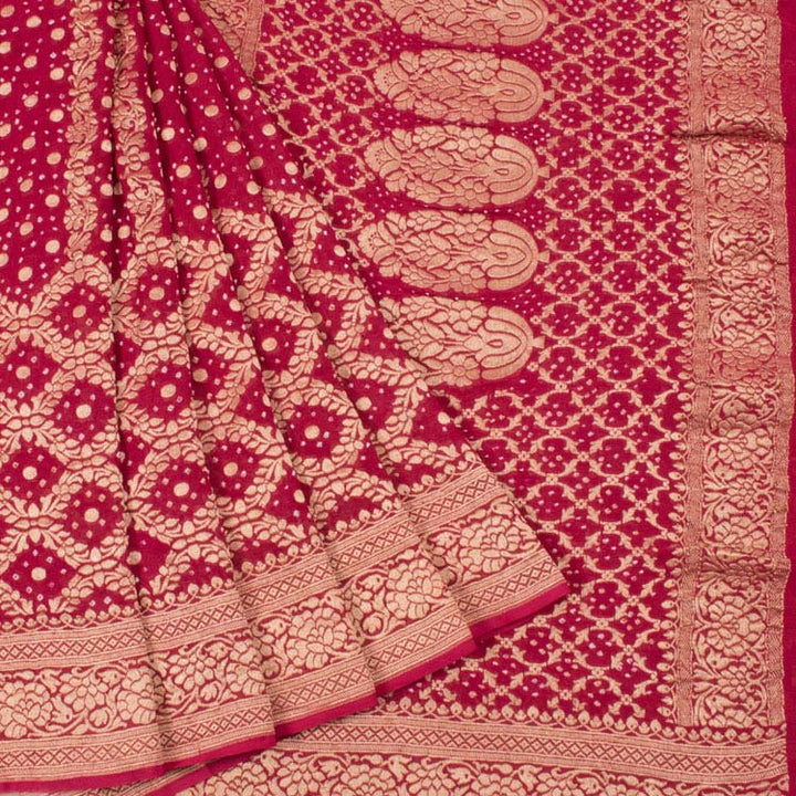 Handcrafted Bandhani Banarasi Georgette Saree 10049911